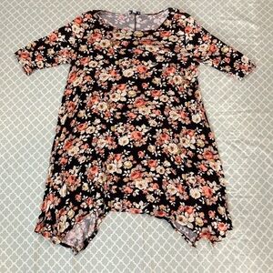 Wilde Floral Handkerchief Hem Dress XL